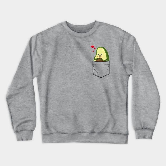 Avocado in Breastpocket Hearts - Cute & Funny Love T Shirt Crewneck Sweatshirt by CheesyB